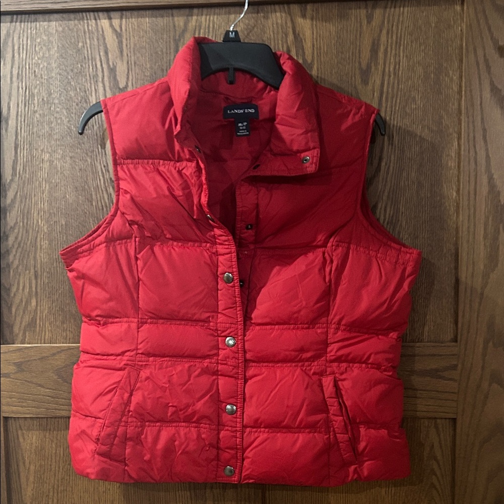 Lands' End Women's Vibrant Red Quilted Vest